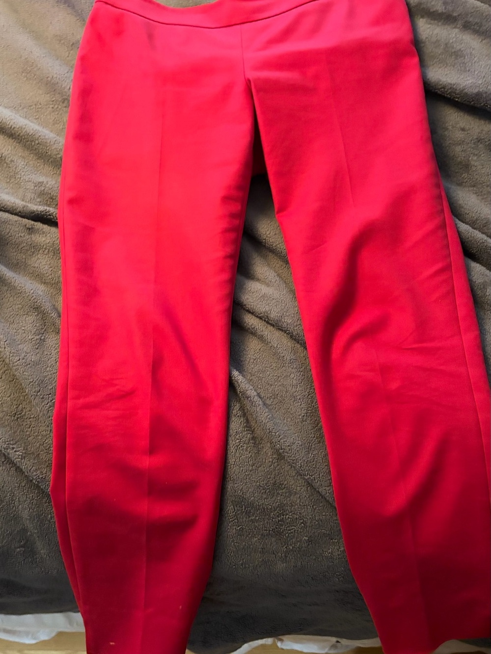 Worth New York Sz 6 straight leg unlined crop red pants with side zipper